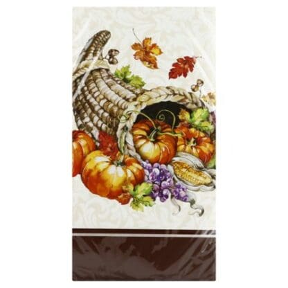 Plentiful Harvest Pumpkins Thanksgiving 16 Ct Guest Napkins