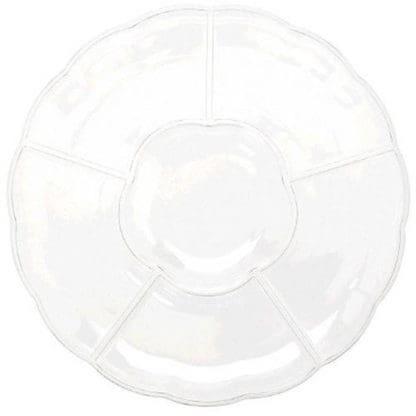 Scalloped Sectional Chip 'N Dip Trays, 16", Clear