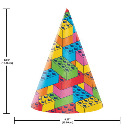 Block Bash Cone Hats (8ct)