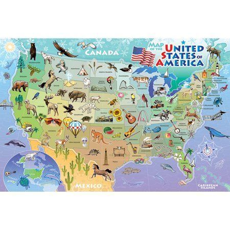 Cobble Hill Map of the USA 48 Piece Children's Puzzles - The Party ...