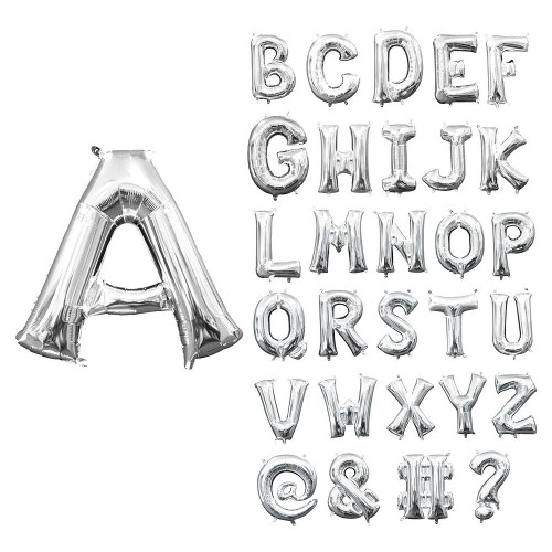 16 In. Letter B Silver Supershape Foil Balloon - The Party Place - Fort ...